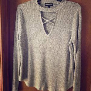 Gray inspired hearts sweater